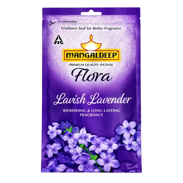 Mangaldeep Flora Lavish Lavender Refreshing & Long Lasting Fragrance Agarbatti