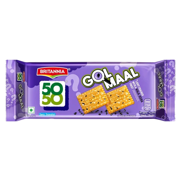 Britannia 50-50 Golmaal Light Crackers with Kaala Jeera Biscuits