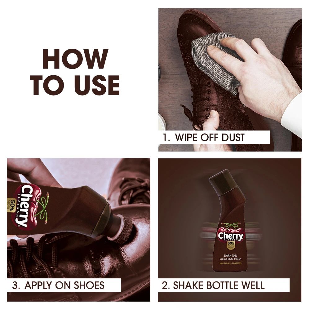 Blossom Dark Tan Liquid Shoe Polish