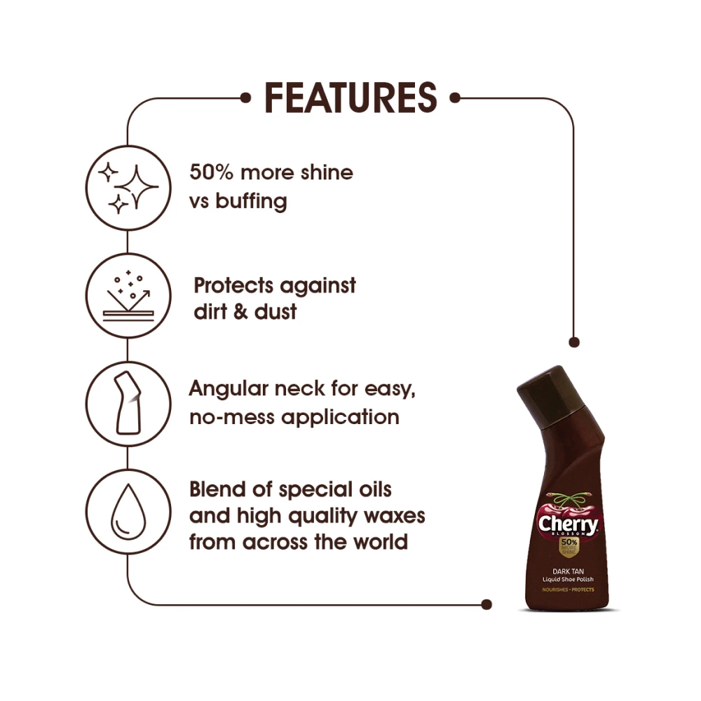 Blossom Dark Tan Liquid Shoe Polish