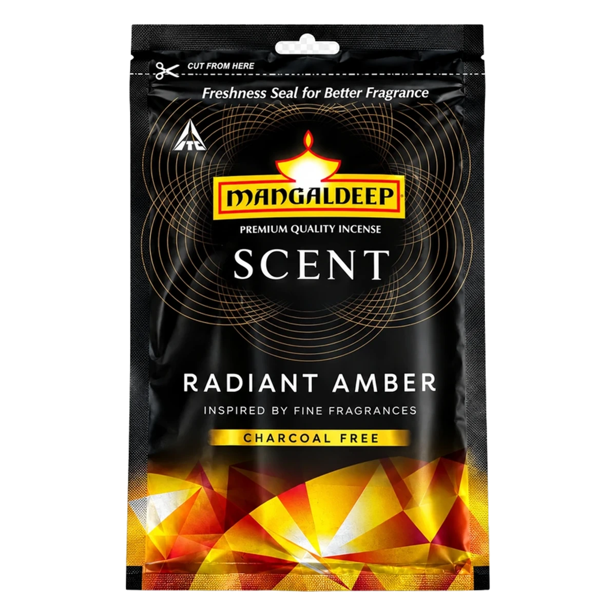 Scent Radiant Amber Charcoal Free Agarbatti