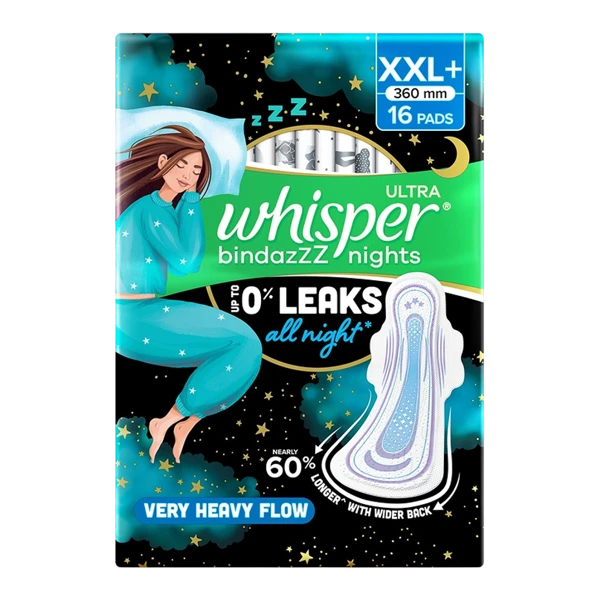 Whisper Ultra Bindazzz Nights XXL+ Sanitary Pads