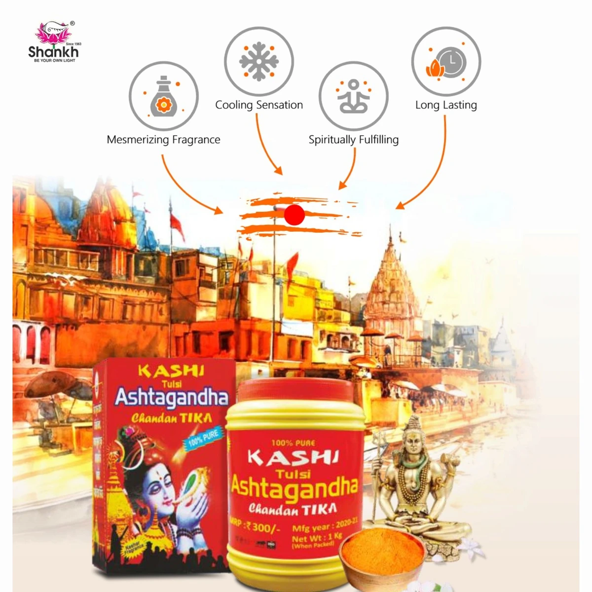 Kashi Tulsi Ashtagandha Chandan Tika Powder