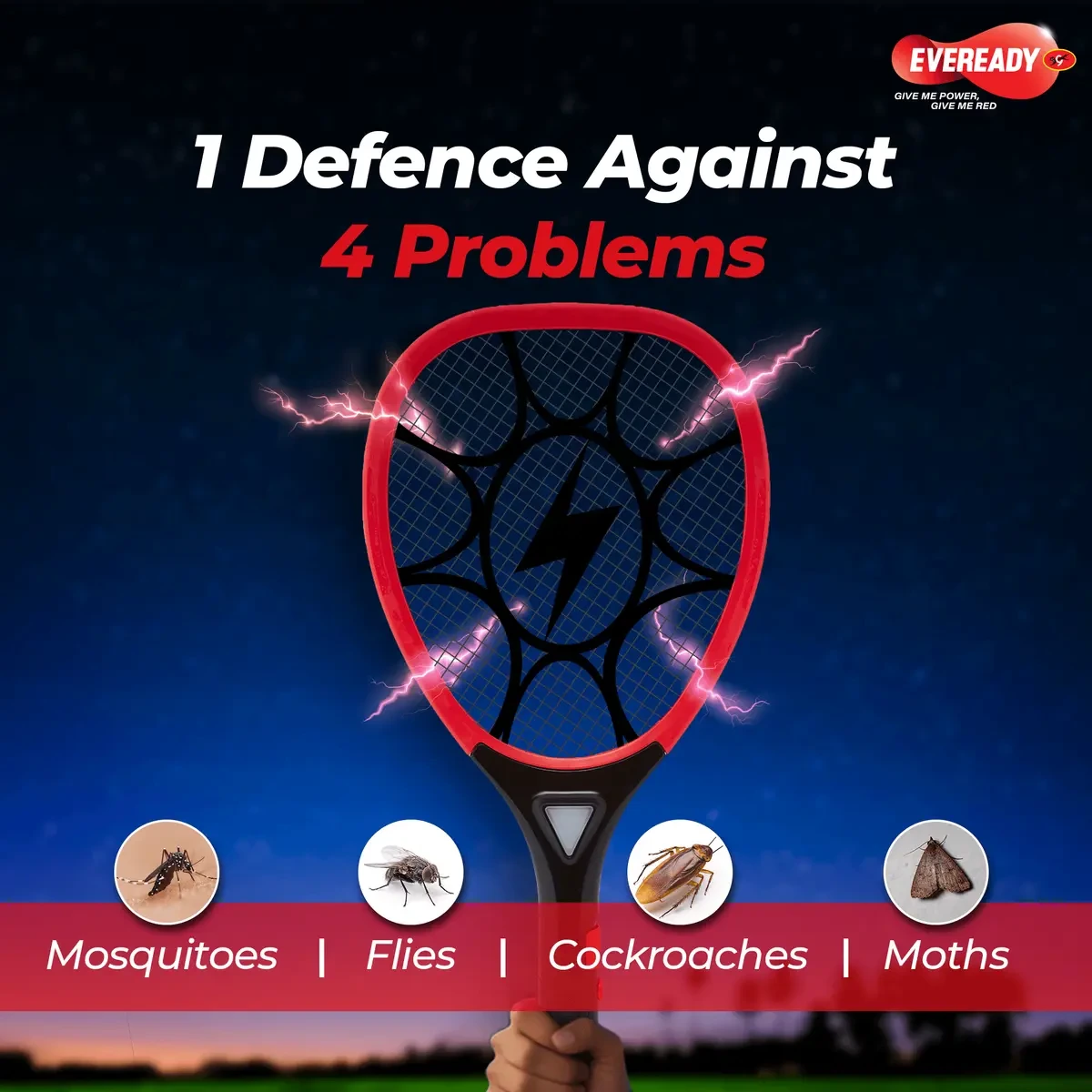 PowerZap Pro Mosquito Racquet - Rechargeable