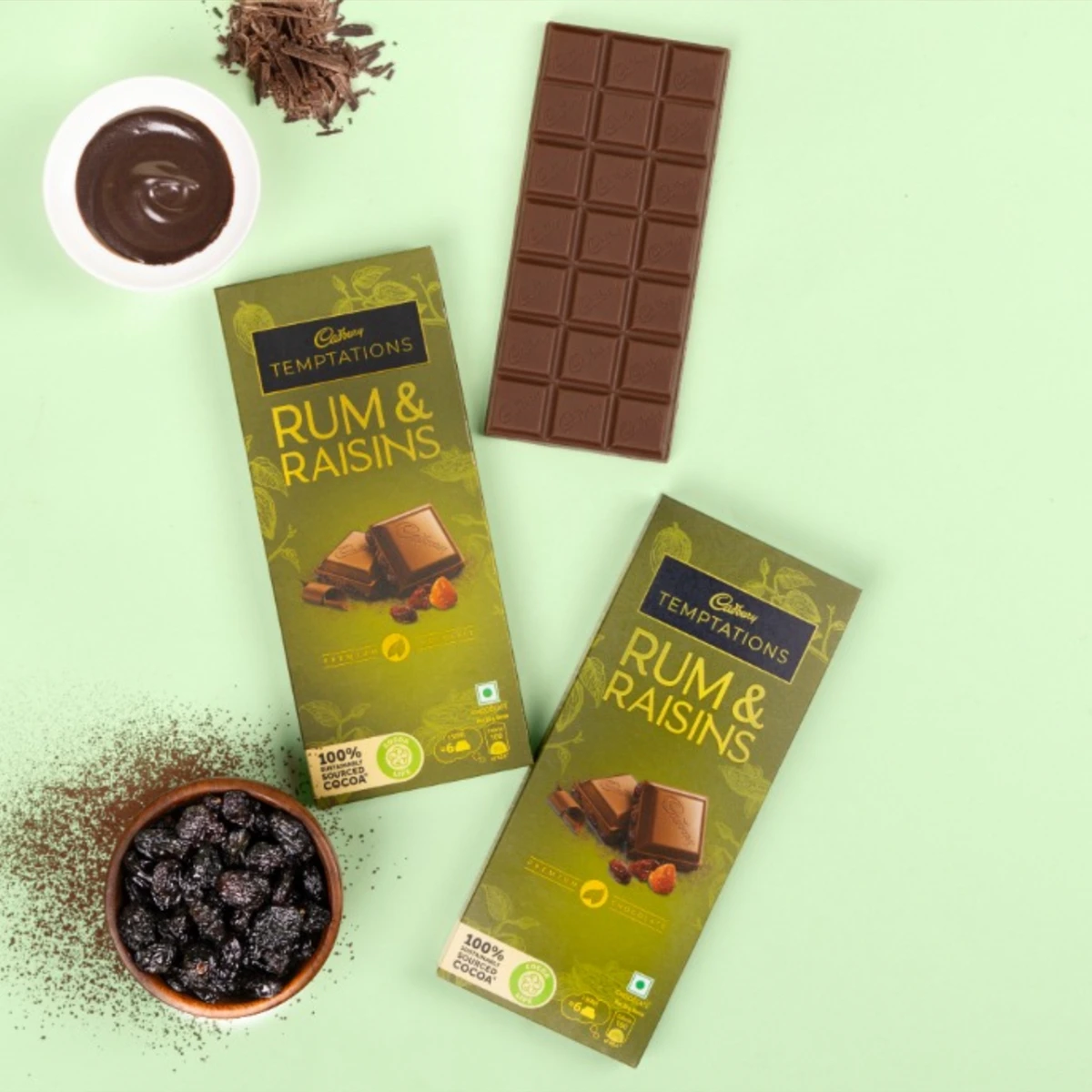 Temptations Rum & Raisins Chocolate Bar