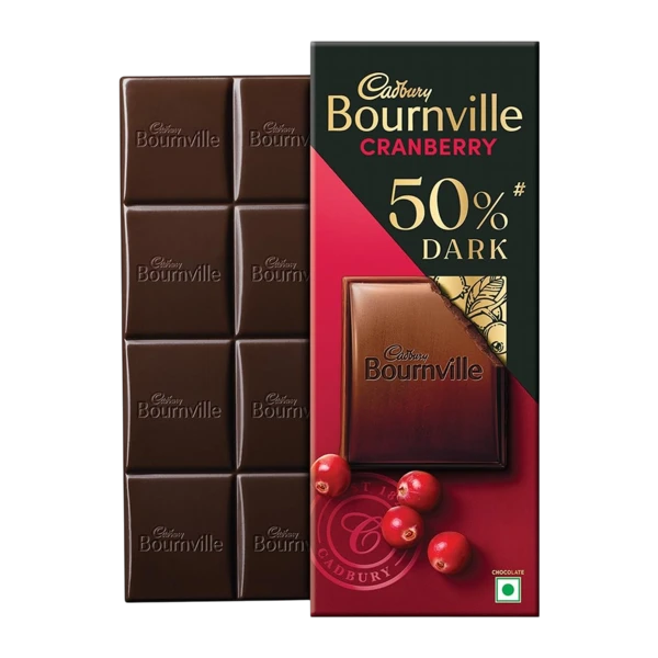 Cadbury Bournville Cranberry 50% Dark Chocolate Bar