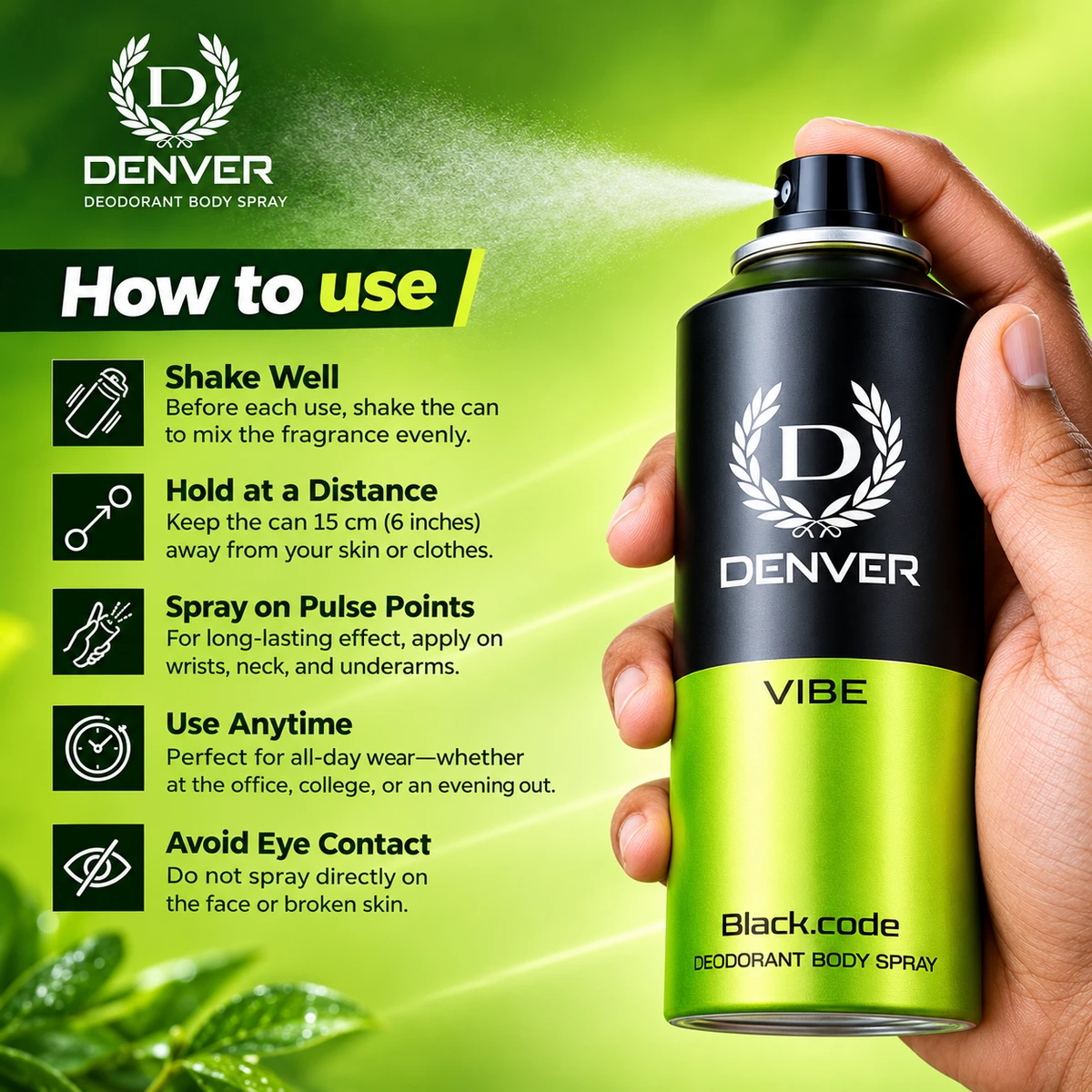 Vibe Black Code Deodorant Body Spray