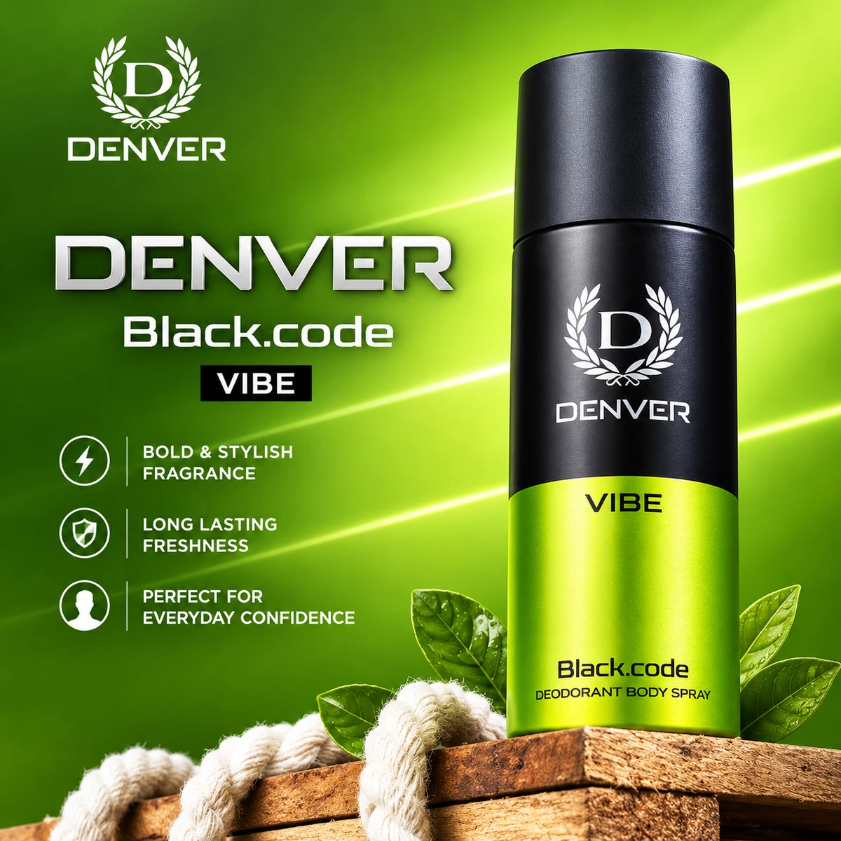 Vibe Black Code Deodorant Body Spray