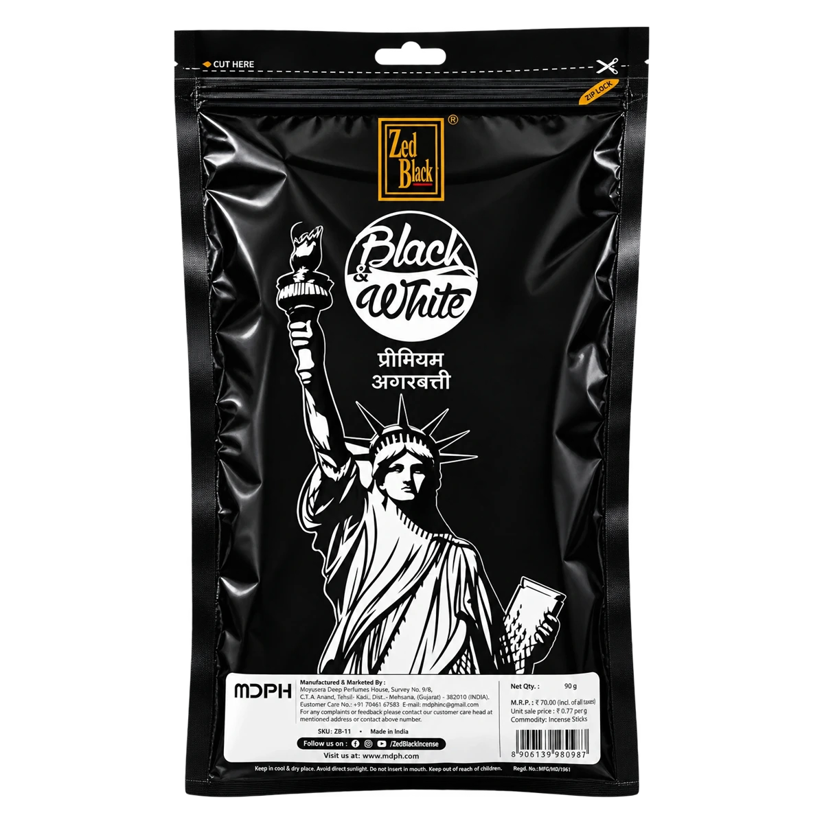 Black White Premium Incense Sticks Agarbatti