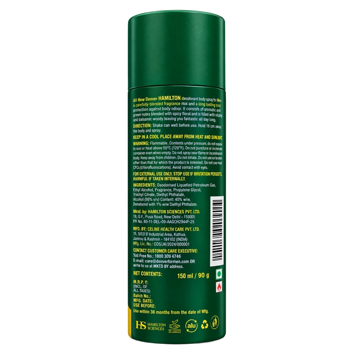 Hamilton Men's Deodorant Body Spray