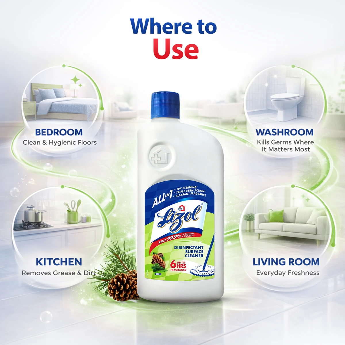 Liquid Pine Disinfectant Surface Cleaner