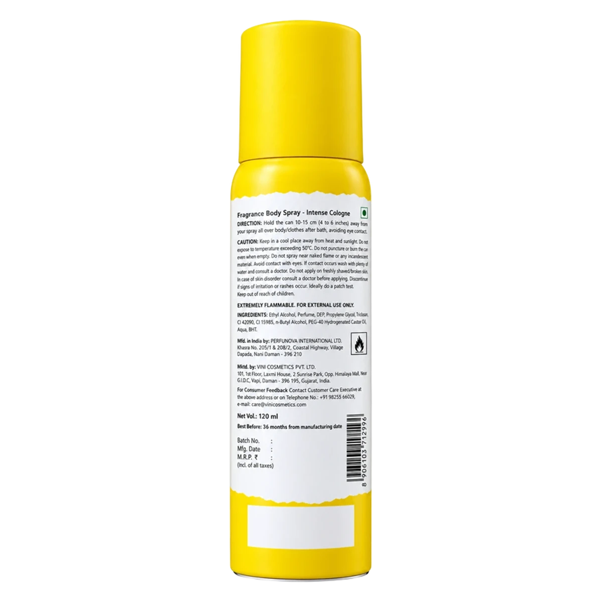 Neu Intense Cologne Fragrance Body Spray for Men