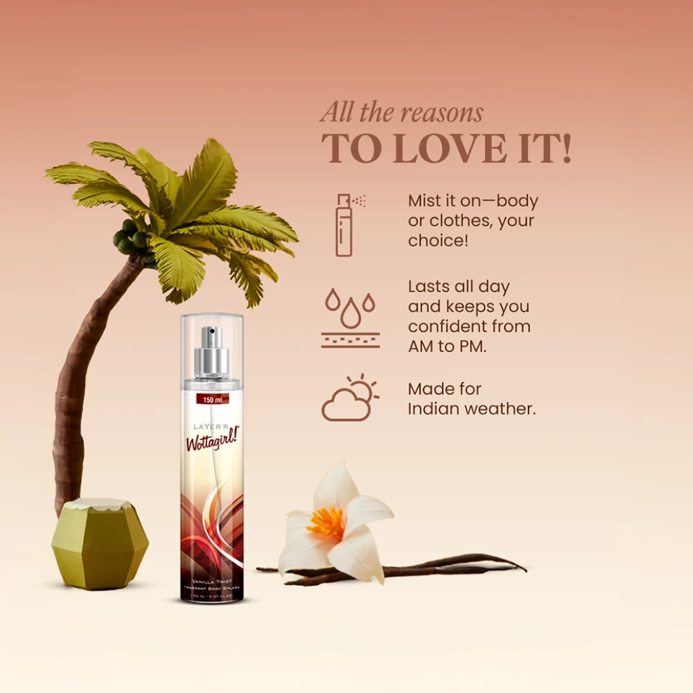 Wottagirl Deo Vanilla Twist Fragrant Body Splash