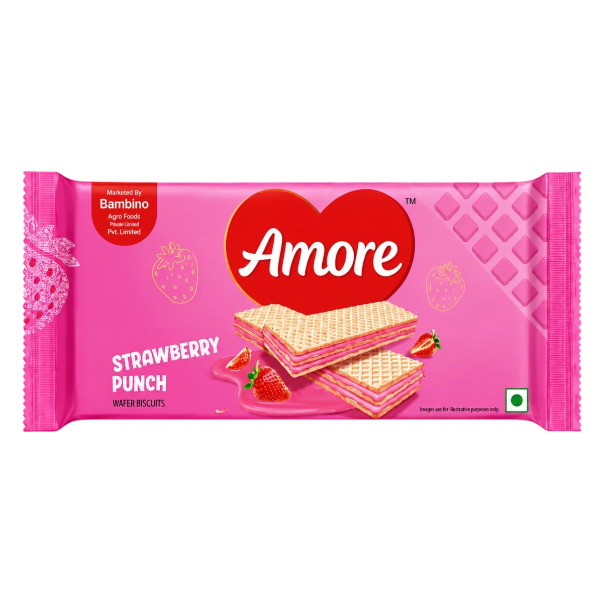 Amore Strawberry Punch Wafer Biscuits