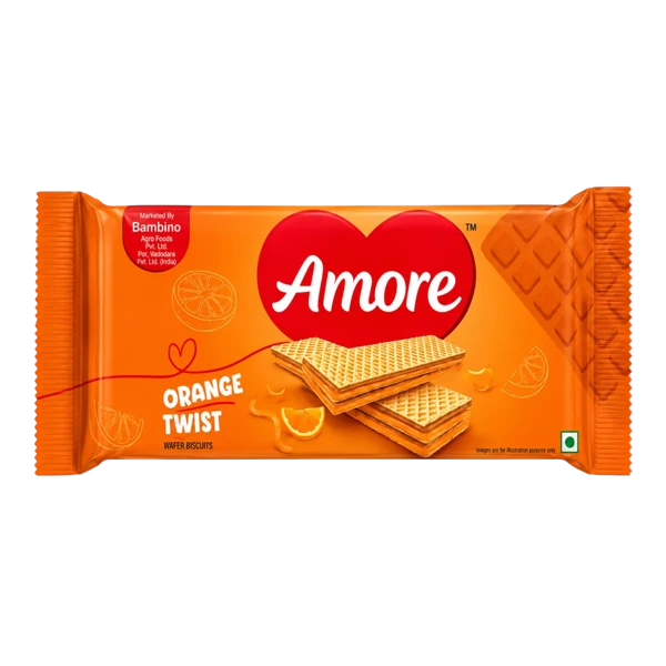 Bambino Amore Orange Twist Wafer Biscuits