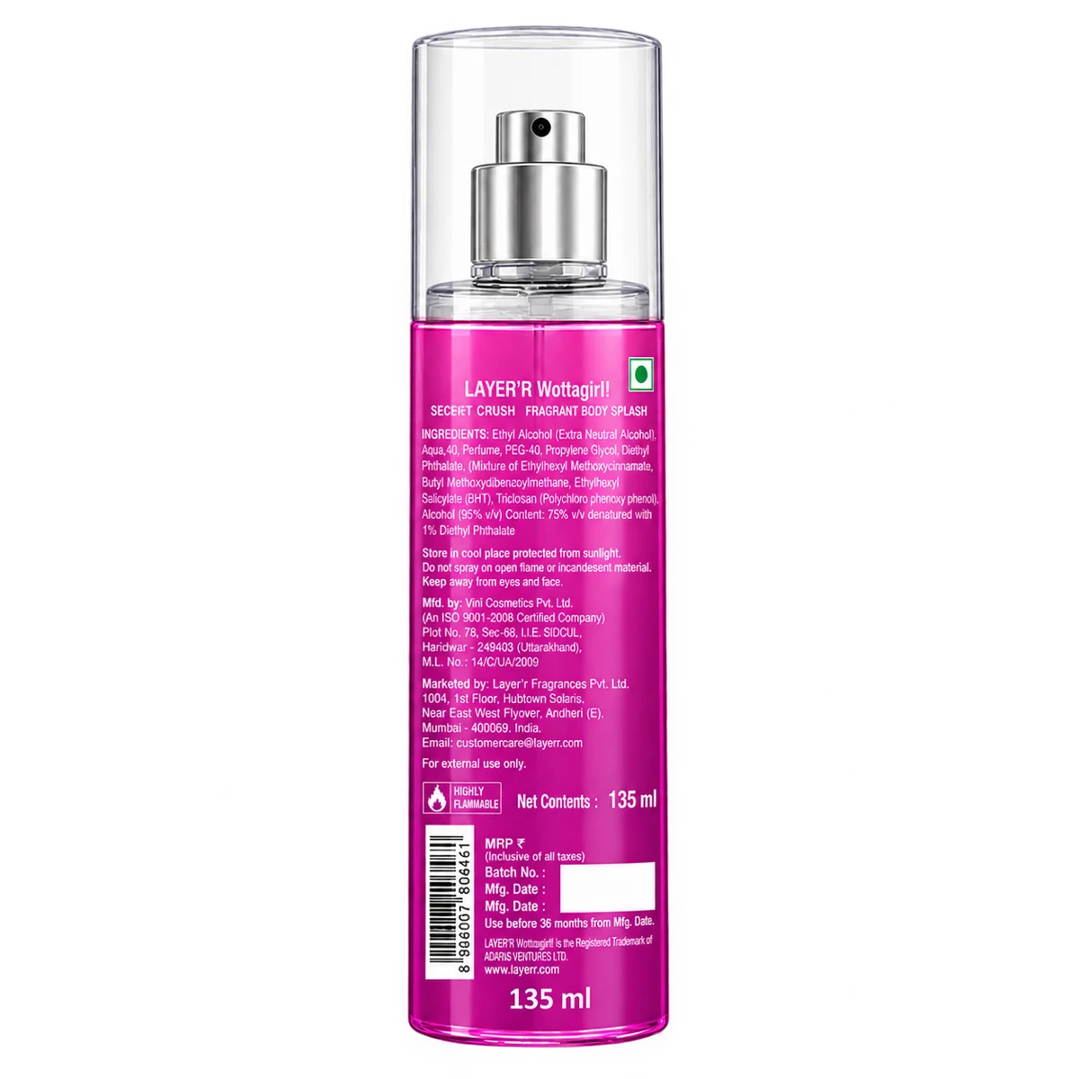 Wottagirl Deo Secret Crush Fragrant Body Splash
