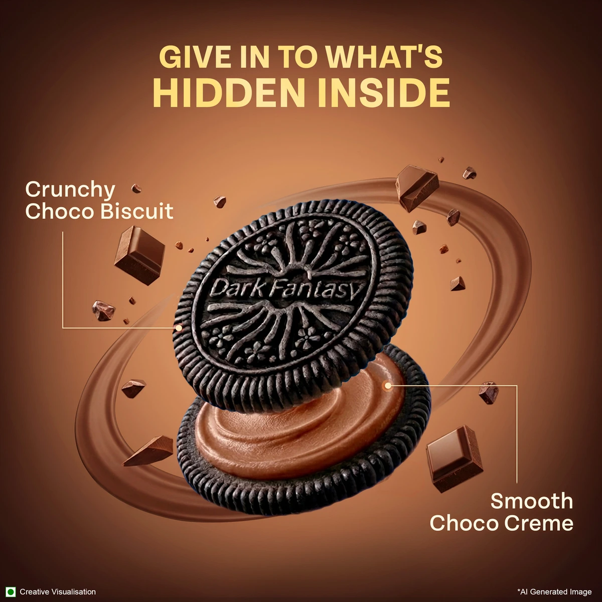 Dark Fantasy Dark Crunch Choco Sandwich Creme Biscuits