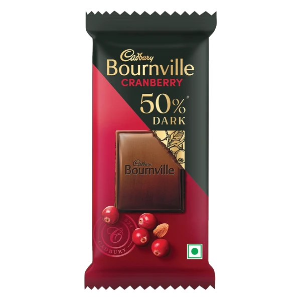 Cadbury Bournville Cranberry 50% Dark Chocolate Bar