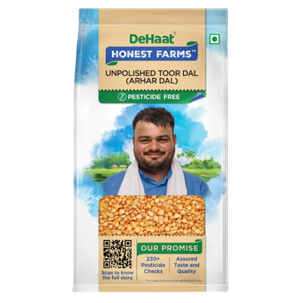 Dehaat Honest Farms Unpolished Toor Dal Pesticide-Free (Arhar Dal)
