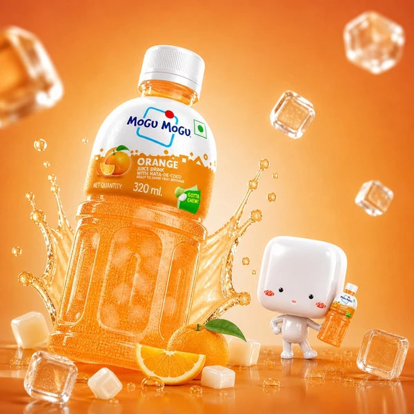 Mogu Mogu Orange Fruit Drink with Nata De Coco