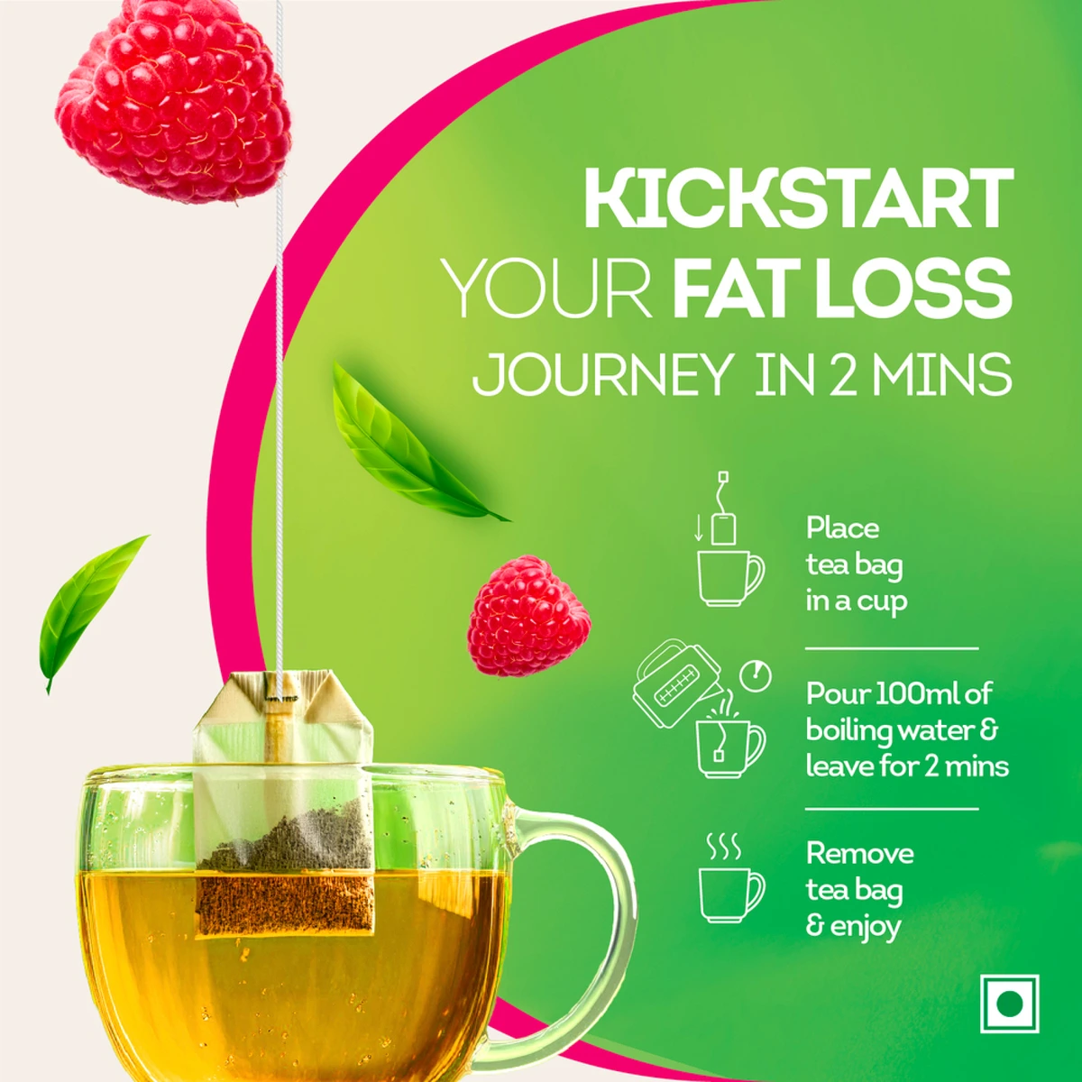 Raspberry Mint Green Tea Bags