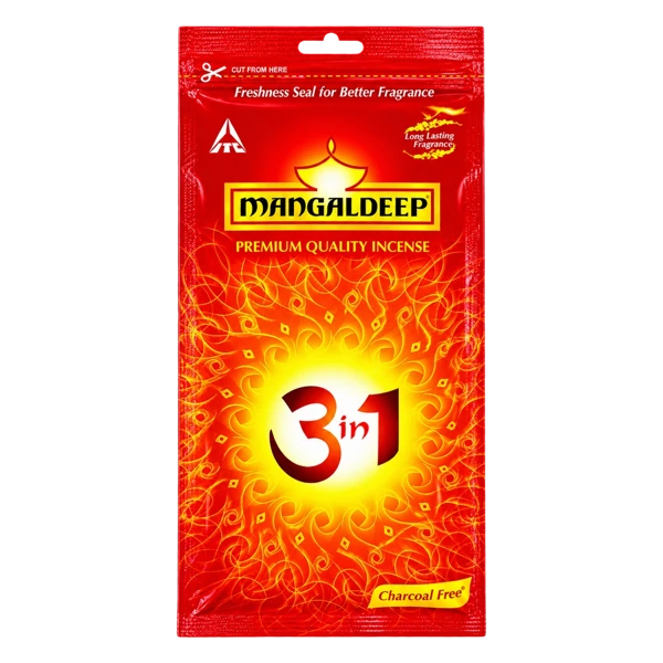 Mangaldeep Premium Quality Incense 3 in 1 Charcoal Free Agarbatti