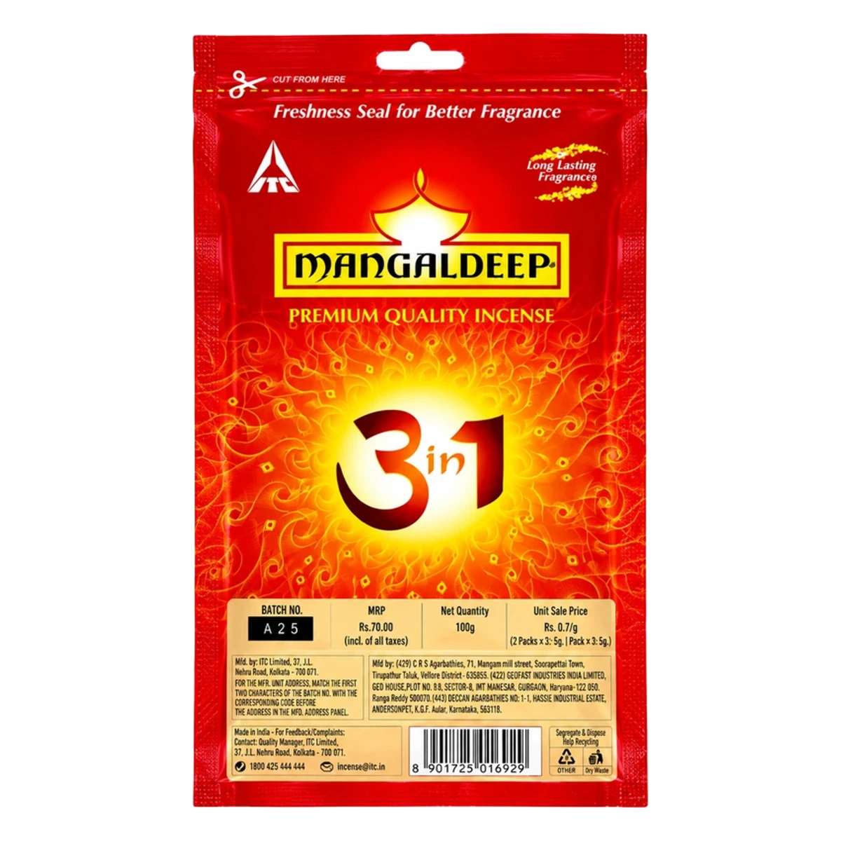 Premium Quality Incense 3 in 1 Charcoal Free Agarbatti