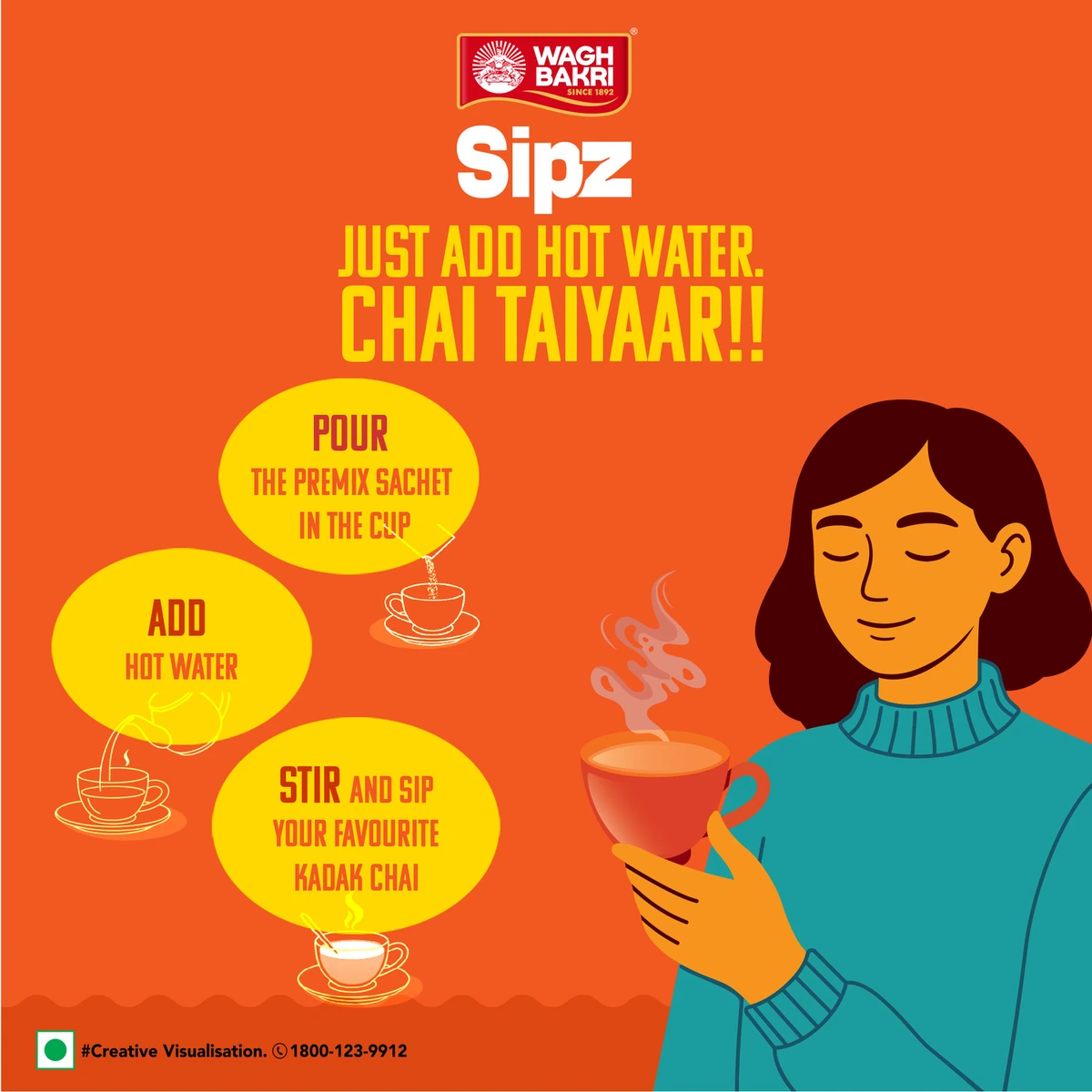 Sipz Elaichi Flavour Instant Tea Premix