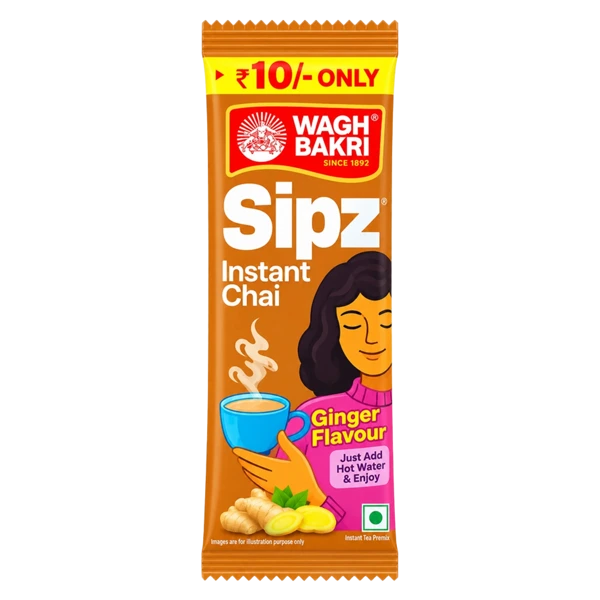 Wagh Bakri Sipz Ginger Flavour Instant Tea Premix