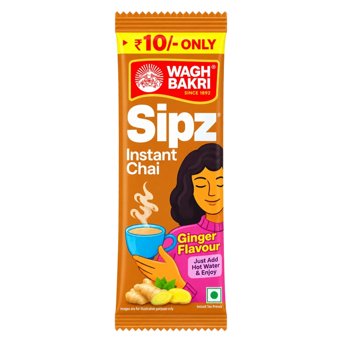 Sipz Ginger Flavour Instant Tea Premix