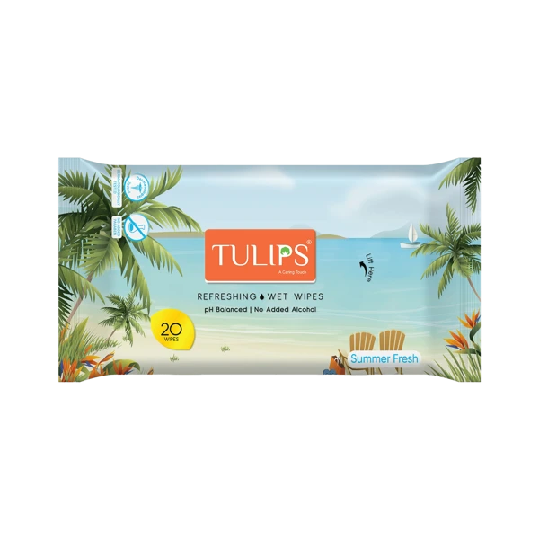Tulips Summer Fresh Refreshing Wet Wipes