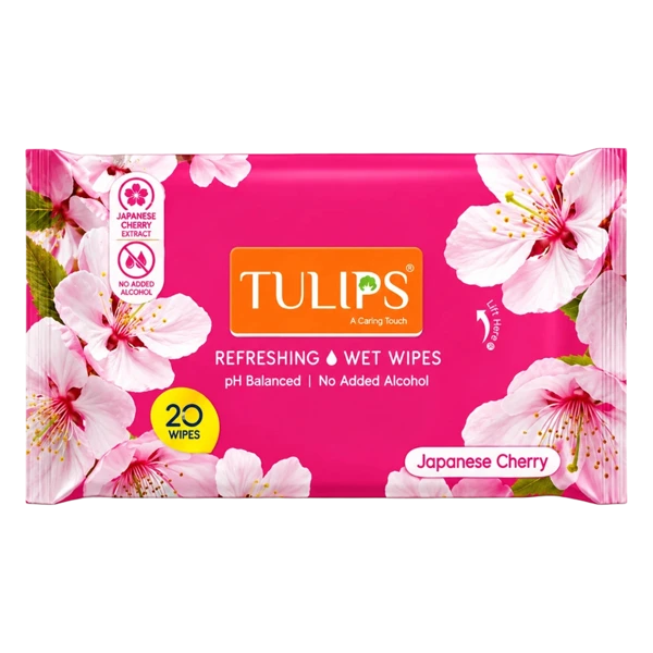 Tulips Japanese Cherry Refreshing Wet Wipes