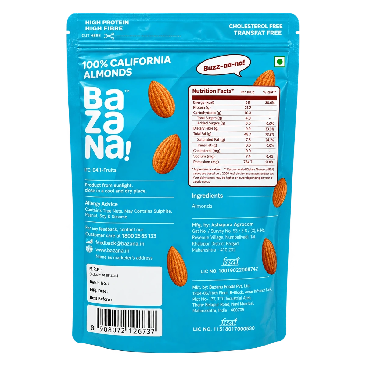 100% California Raw Almonds