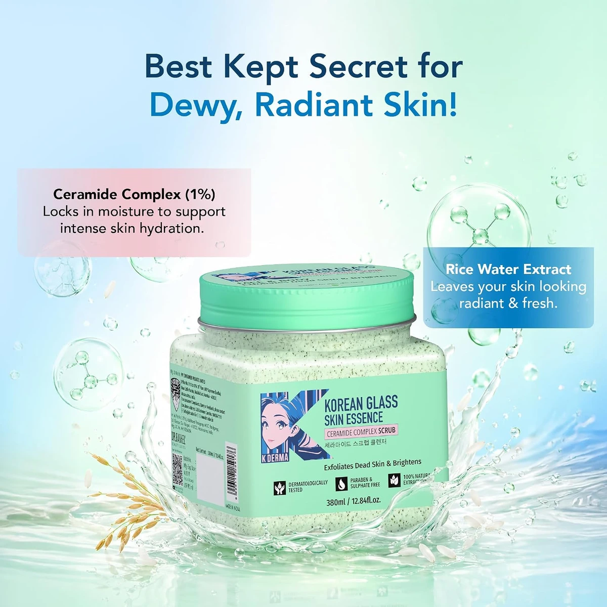 Korean Glass Skin Essence Ceramide Complex Face & Body Scrub