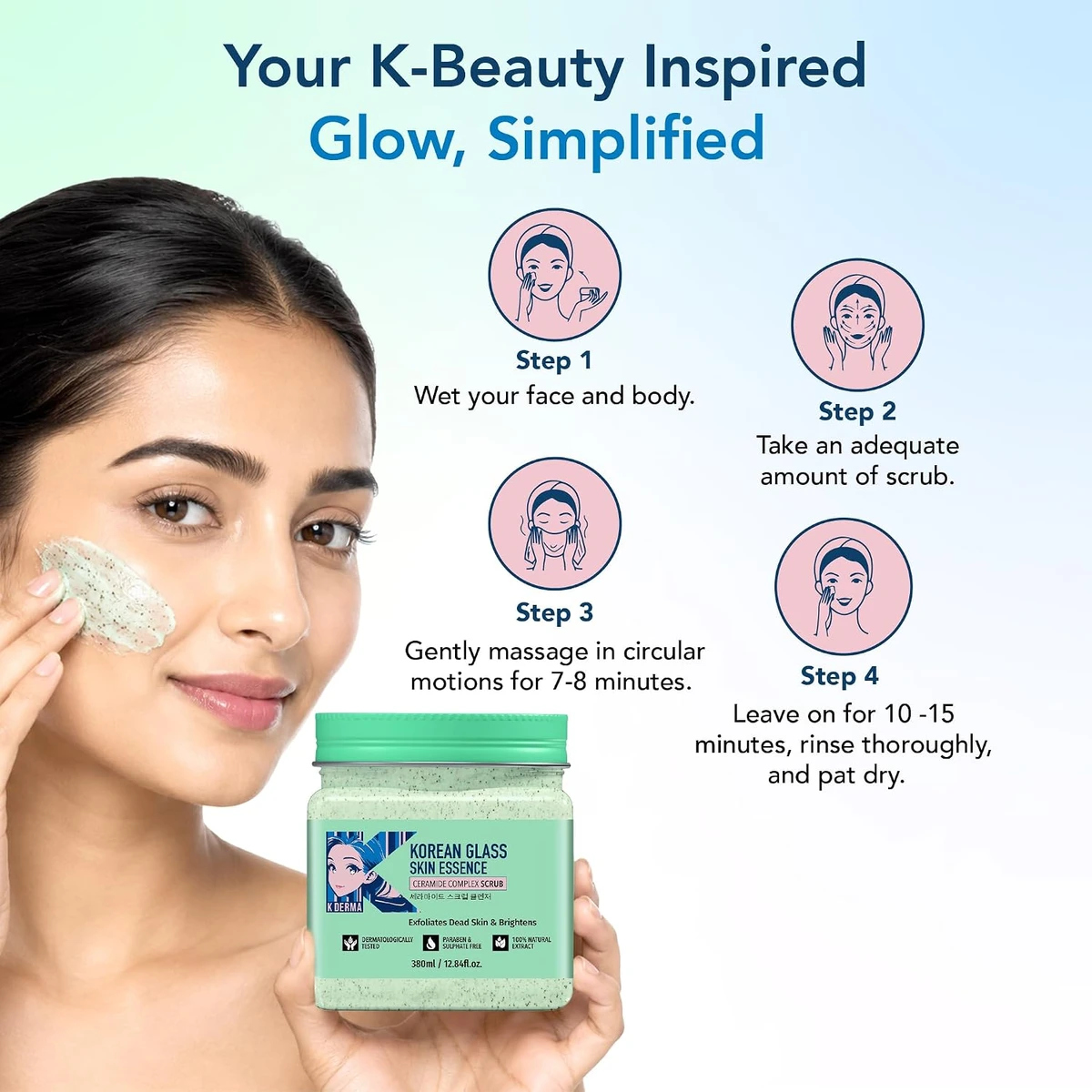 Korean Glass Skin Essence Ceramide Complex Face & Body Scrub
