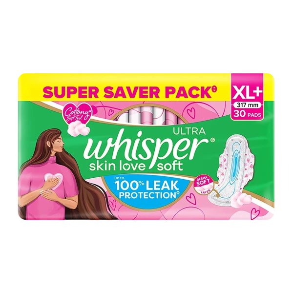 Whisper Ultra Skin Love Soft XL+ Sanitary Pads