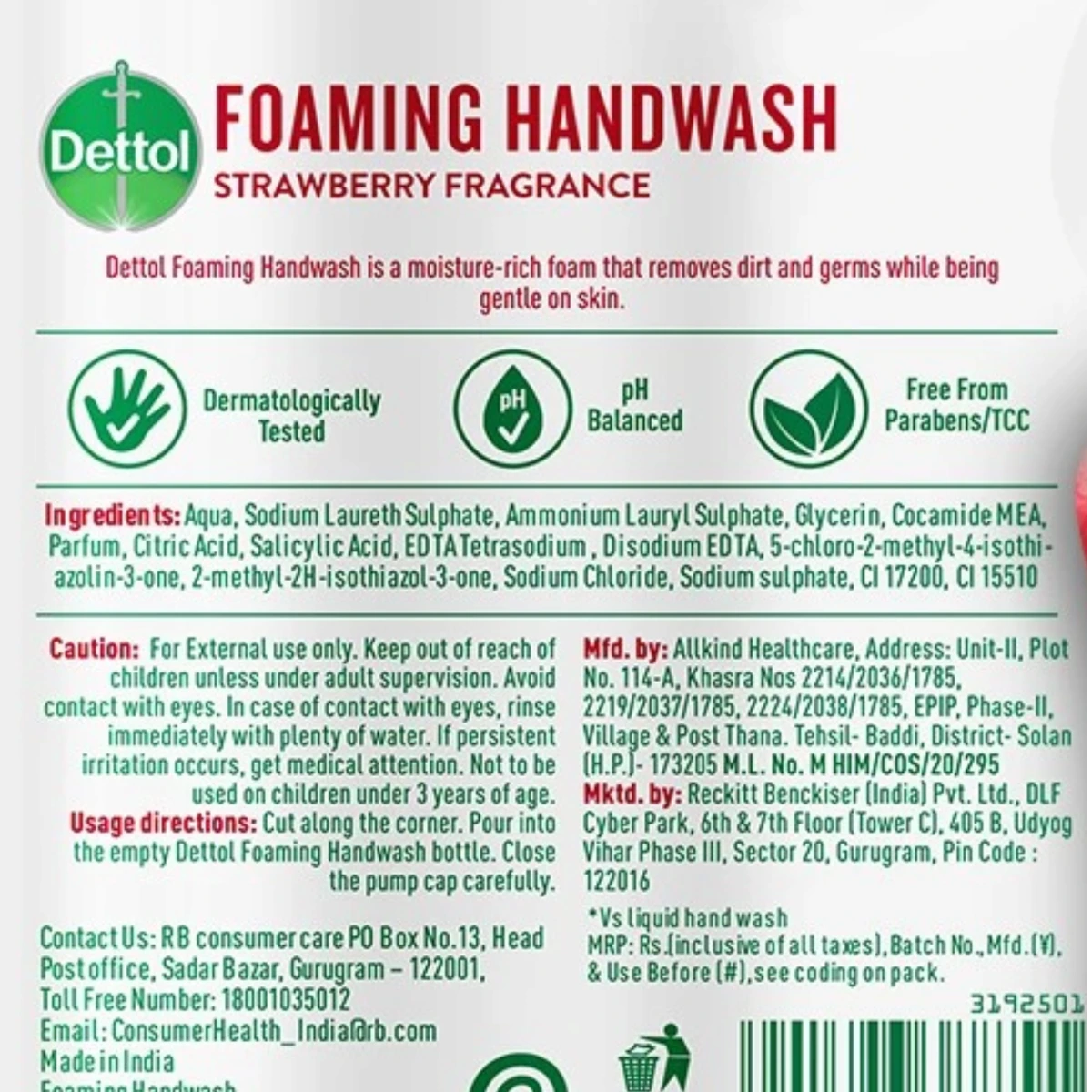 Strawberry Fragrance Foaming Handwash