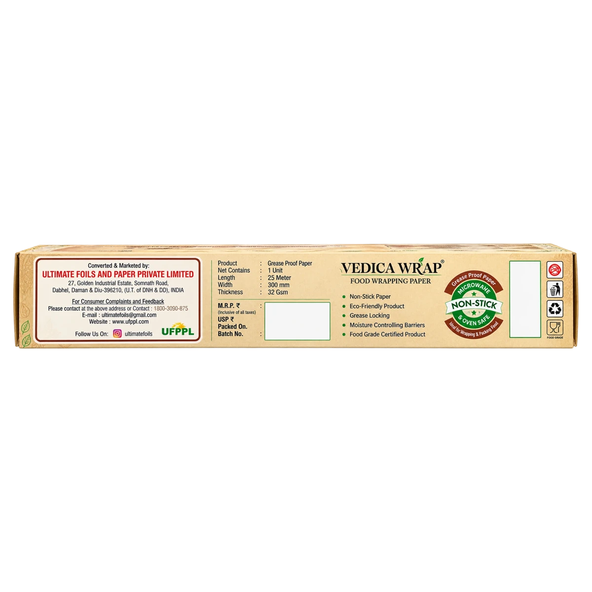 Vedica Wrap Food Wrapping Paper Foil