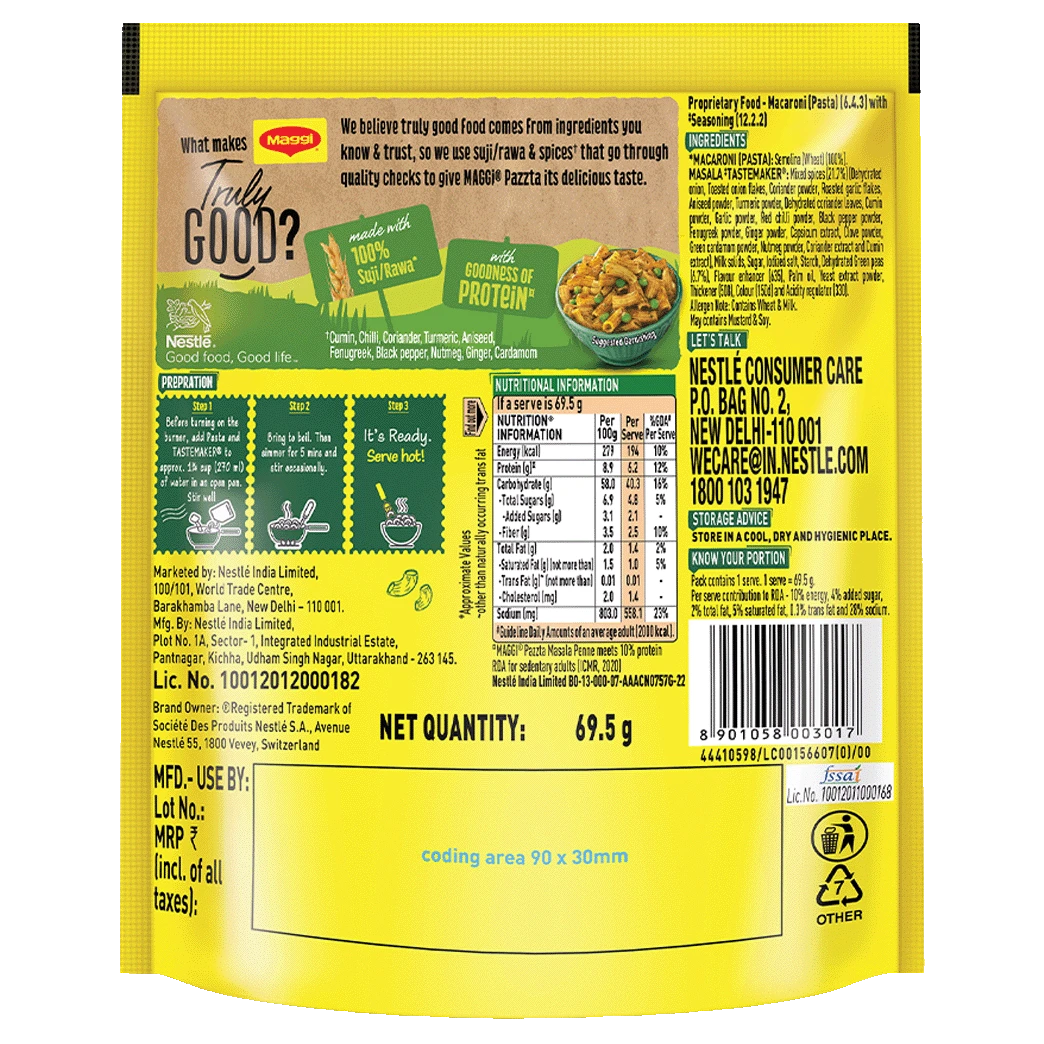 Maggi Pazzta Masala Penne Instant Pasta