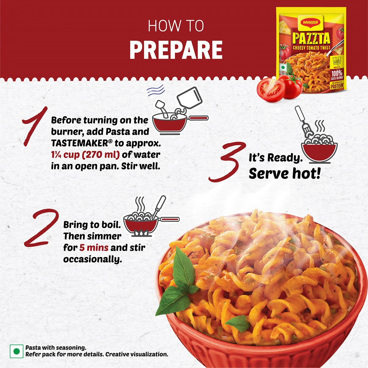 Maggi Pazzta Chessy Tomato Twist Instant Pasta