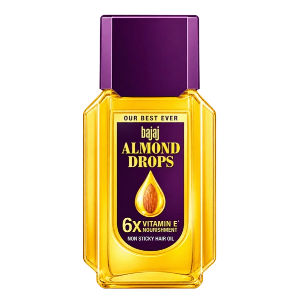 Bajaj Almond Drops 6X Vitamin E Nourishment Non Sticky Hair Oil
