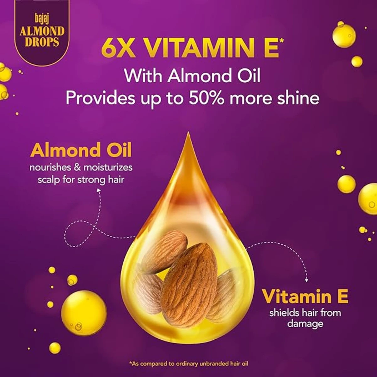 Almond Drops 6X Vitamin E Nourishment Non Sticky Hair Oil