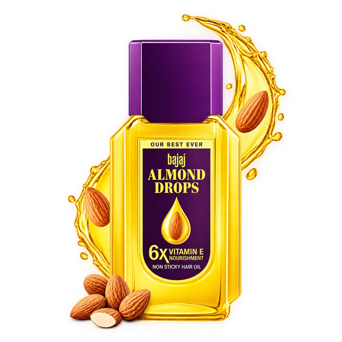 Almond Drops 6X Vitamin E Nourishment Non Sticky Hair Oil