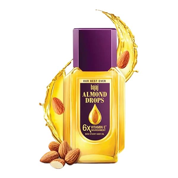 Bajaj Almond Drops 6X Vitamin E Nourishment Non Sticky Hair Oil