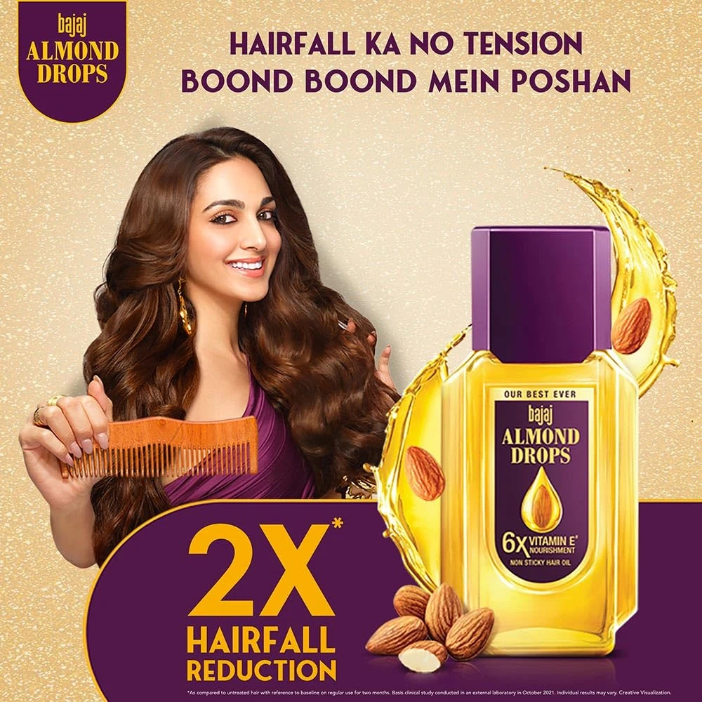 Almond Drops 6X Vitamin E Nourishment Non Sticky Hair Oil