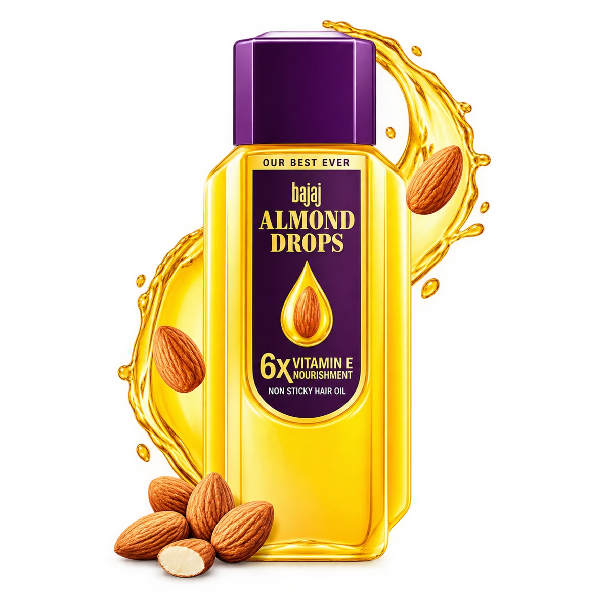 Almond Drops 6X Vitamin E Nourishment Non Sticky Hair Oil