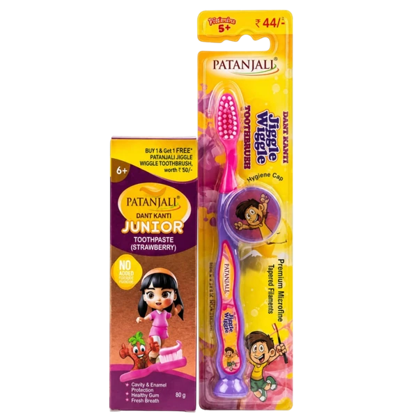 Patanjali Dant Kanti Junior Strawberry Toothpaste with Free Toothbrush