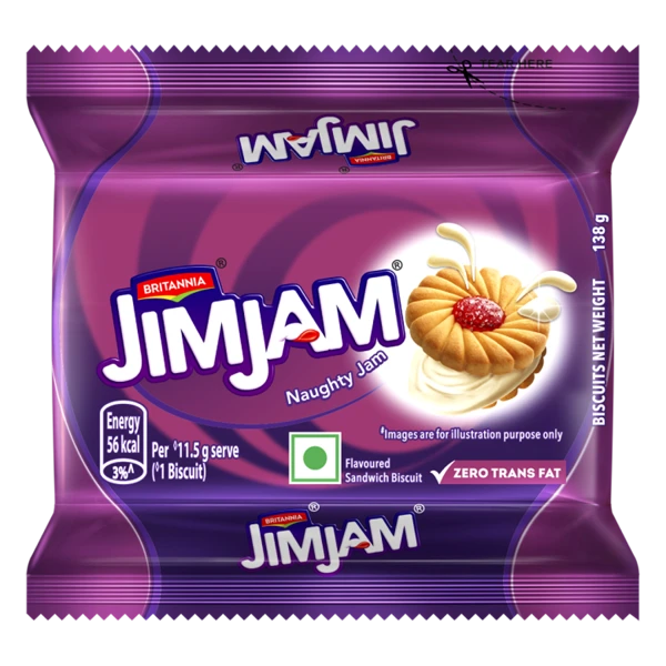 Britannia Treat JimJam Naughty Jam Crème Biscuits