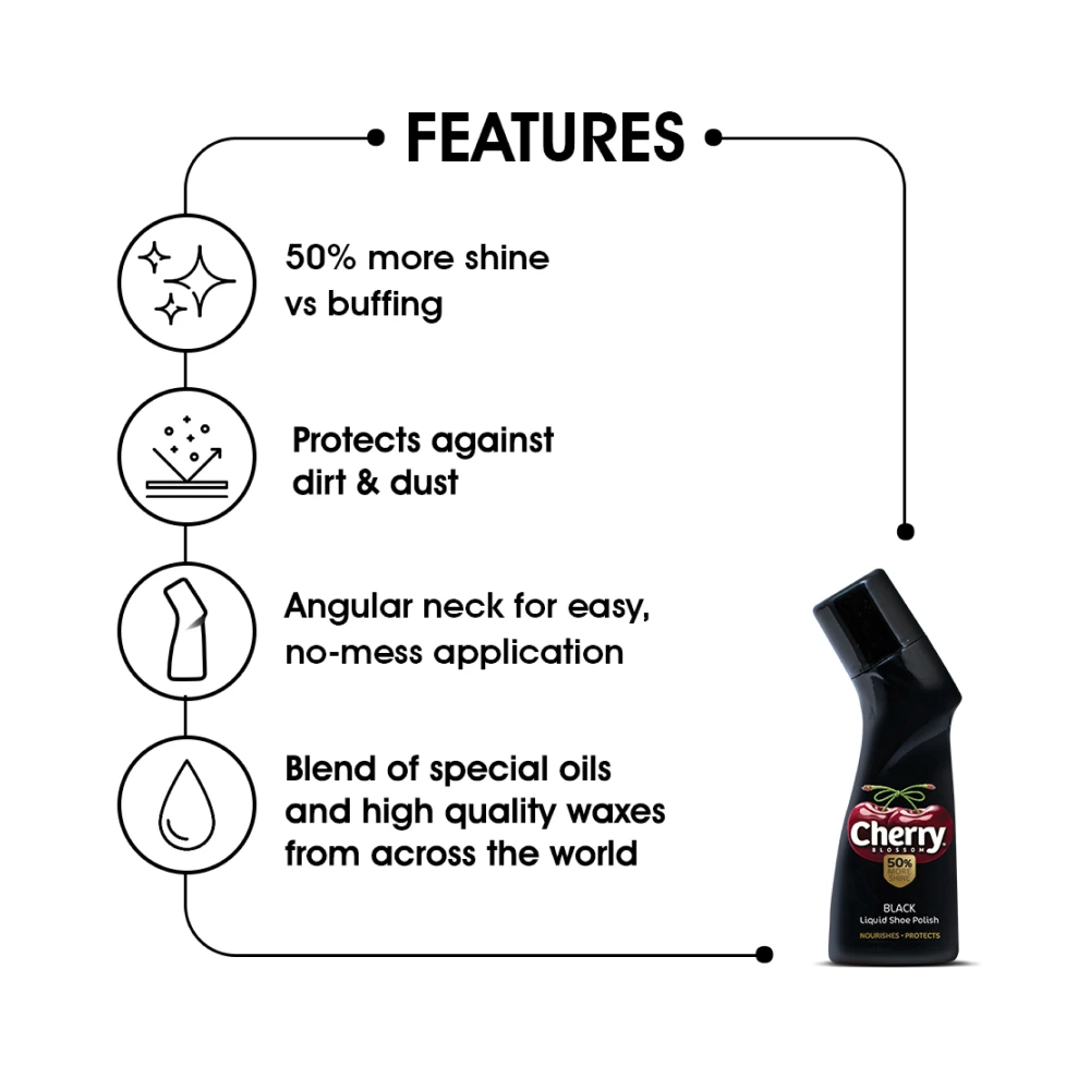 Blossom Black Liquid Shoe Polish