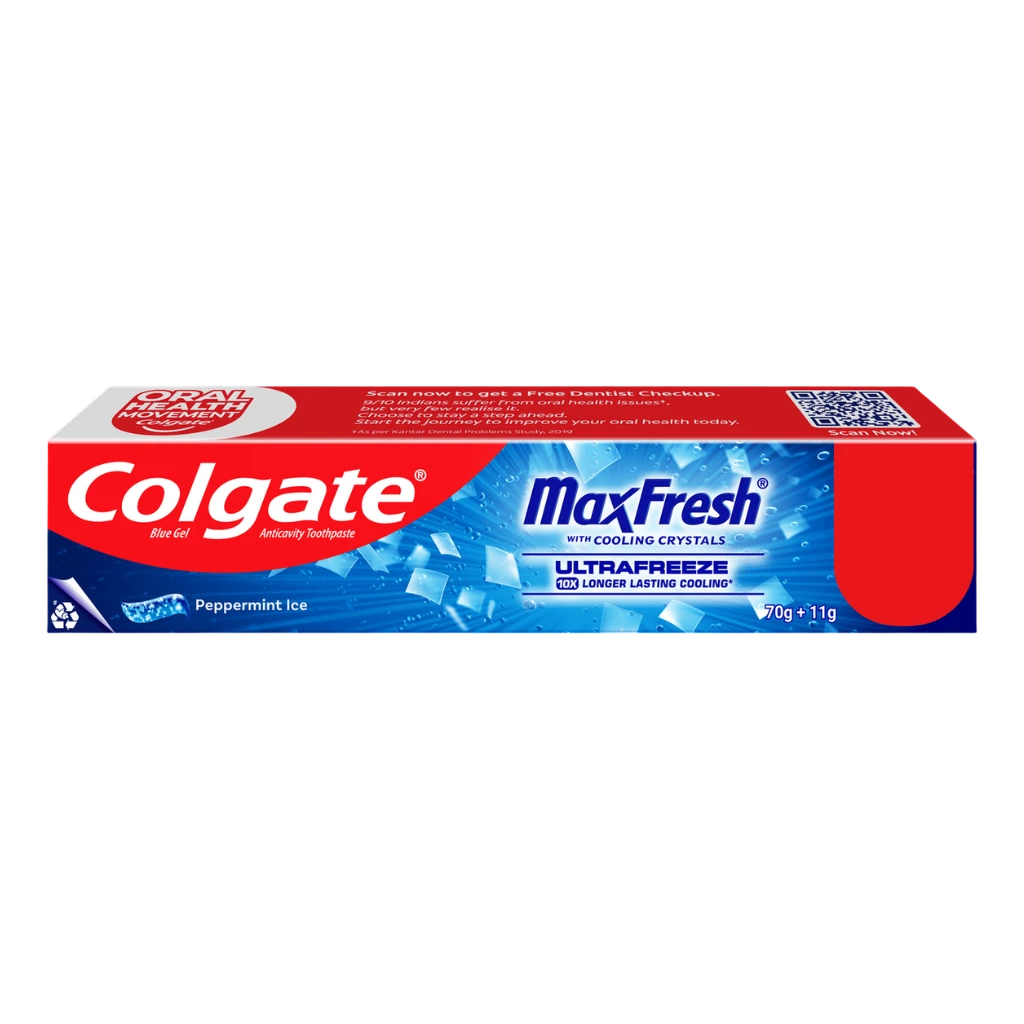 MaxFresh Peppermint Ice Blue Gel Toothpaste